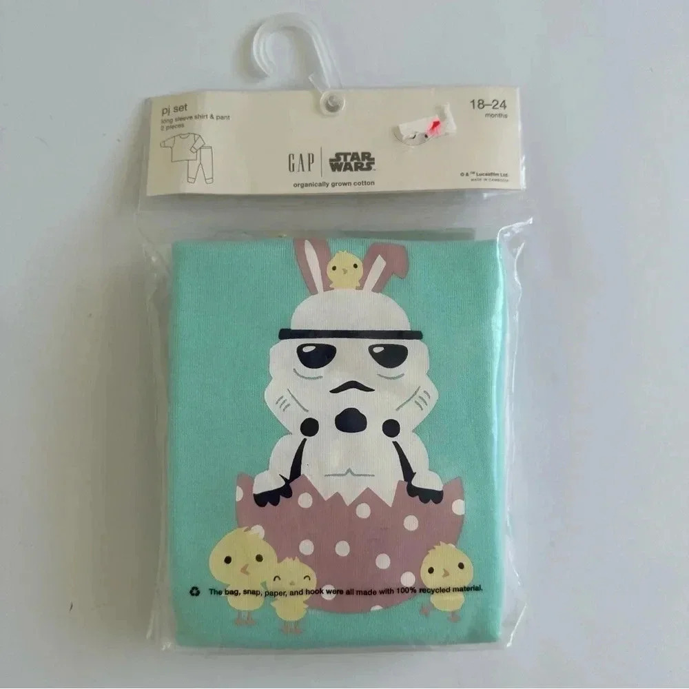 Gap‎ Star Wars Stormtrooper Bunny 100% Organic Cotton PJ Set 18-24 Months Easter